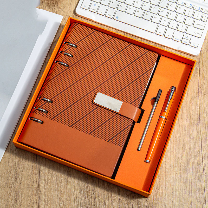 Customized Retro Business Buttons Notebook Gift Set with Pen Cores Top Quality Notebook - Image 4