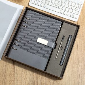 Customized Retro Business Buttons Notebook Gift Set with Pen Cores Top Quality Notebook