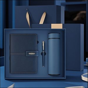 Leather Office Combo Personalized NotebookPen Insulated Water Bottle Set with Gift Packaging
